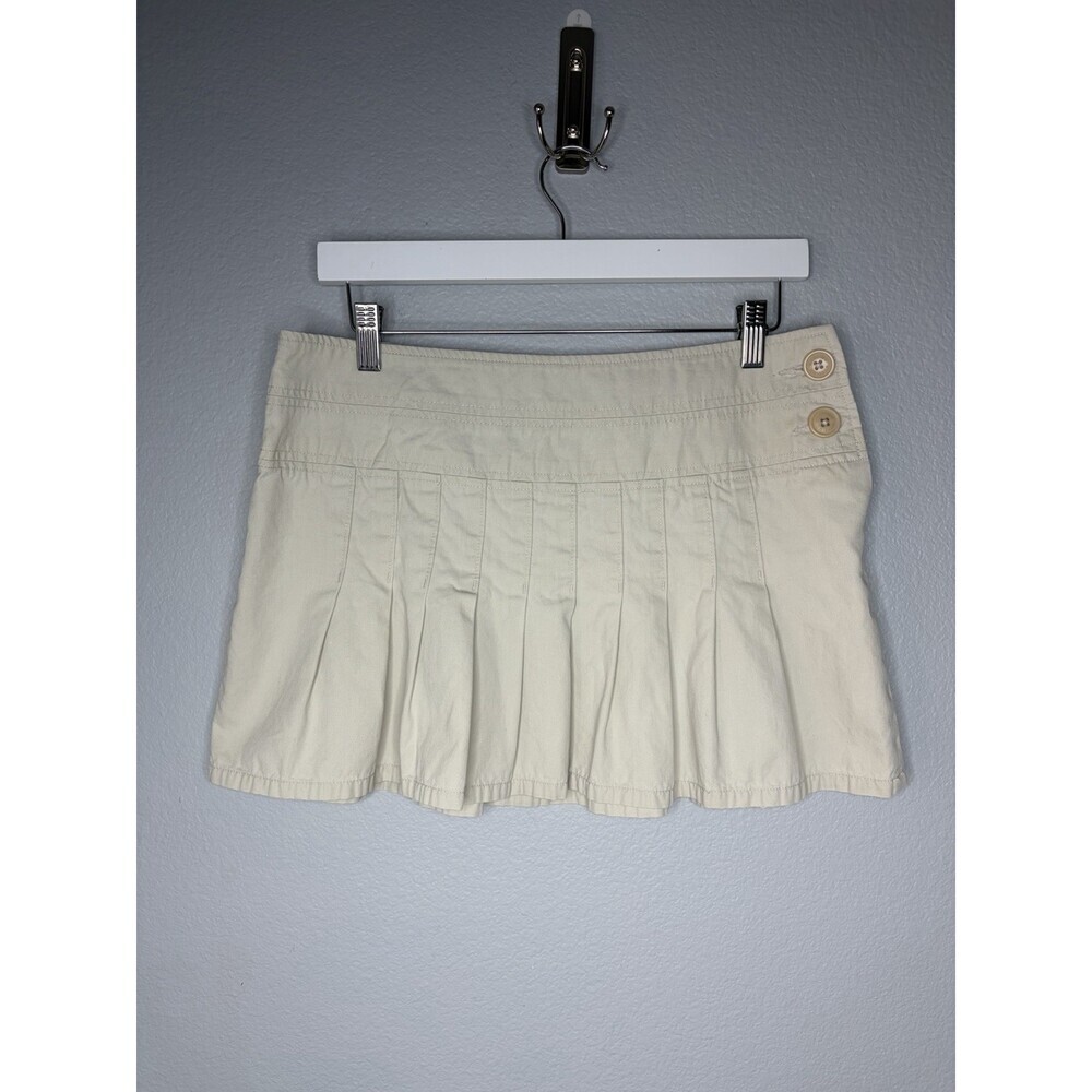 Vtg Y2K Pleated Micro Mini Skirt Sz 9 Low Rise Academia Preppy Grunge 90s Punk